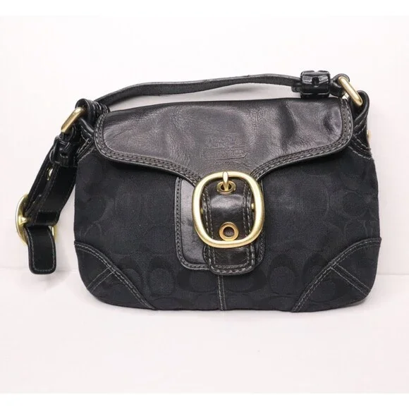 バッグ COACH Bleeker Legacy Soho Rare Black y2k Coach Bleeker Legacy Soho Shoulder Bag Brown Signature Y2K 11441